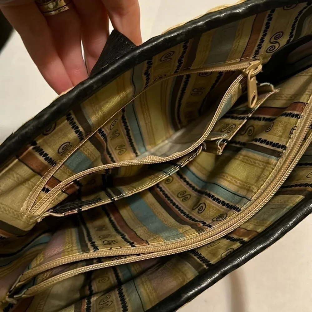 Brighton VALENTINA woven leather studded purse handbag